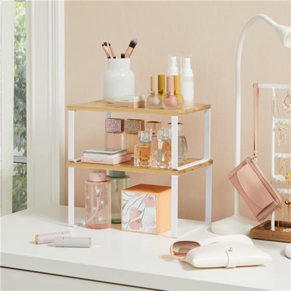 Cabinet Organizer Shelf, Set of 2 Kitchen Counter Shelves, Kitchen Storage - Picture 6 of 6